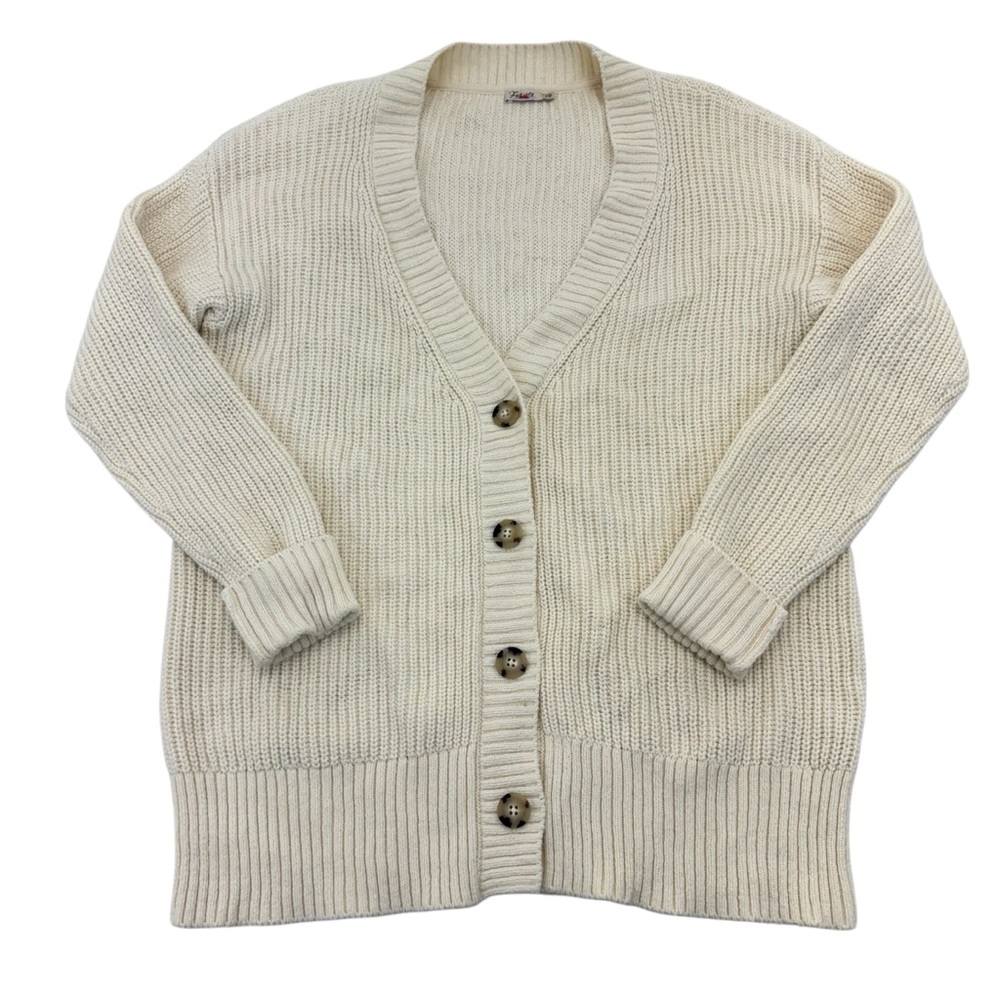 Faherty Boyfriend Cardigan Small Natural / Cream - Picture 2 of 15